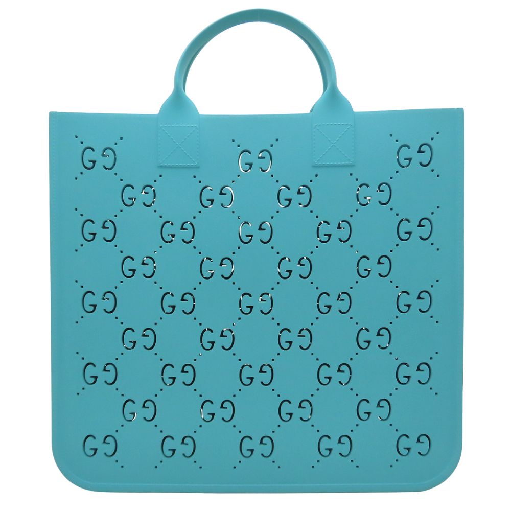 GUCCI グッチ GGスプリーム チルドレン 697365 トートバッグ ラバー ライトブルー レディース/353328【中古】