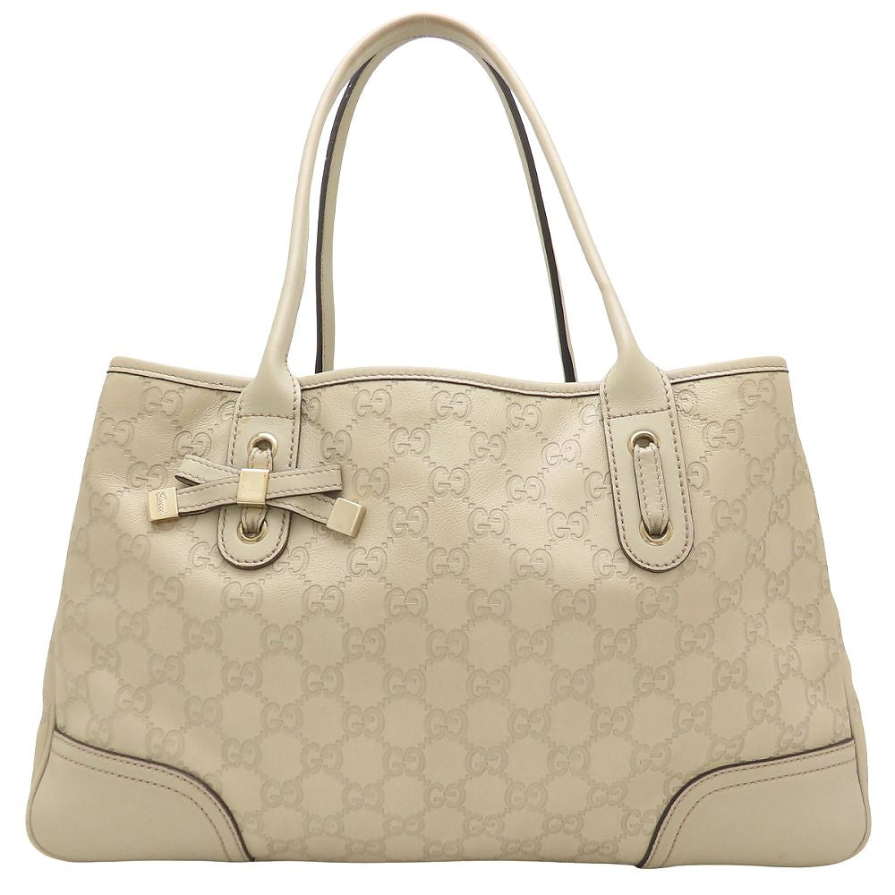 GUCCI グッチ プリンシー トート 163805 トートバッグ グッチシマ レザー アイボリー系 レディース/353329【中古】