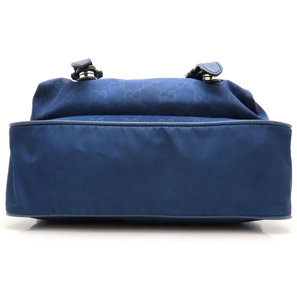 GUCCI グッチ GGスプリーム メッセンジャーバッグ 510335 ショルダーバッグ ナイロンxレザー ネイビー メンズ/353330【中古】