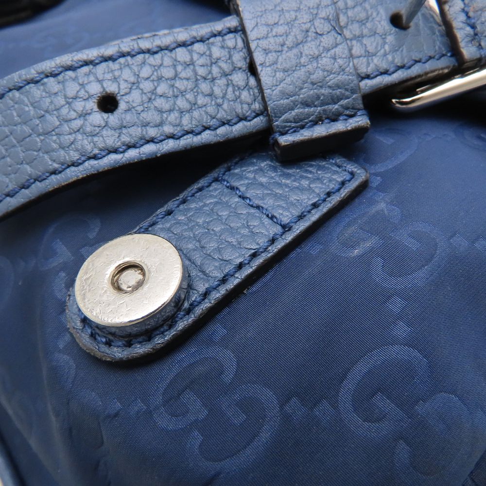 GUCCI グッチ GGスプリーム メッセンジャーバッグ 510335 ショルダーバッグ ナイロンxレザー ネイビー メンズ/353330【中古】