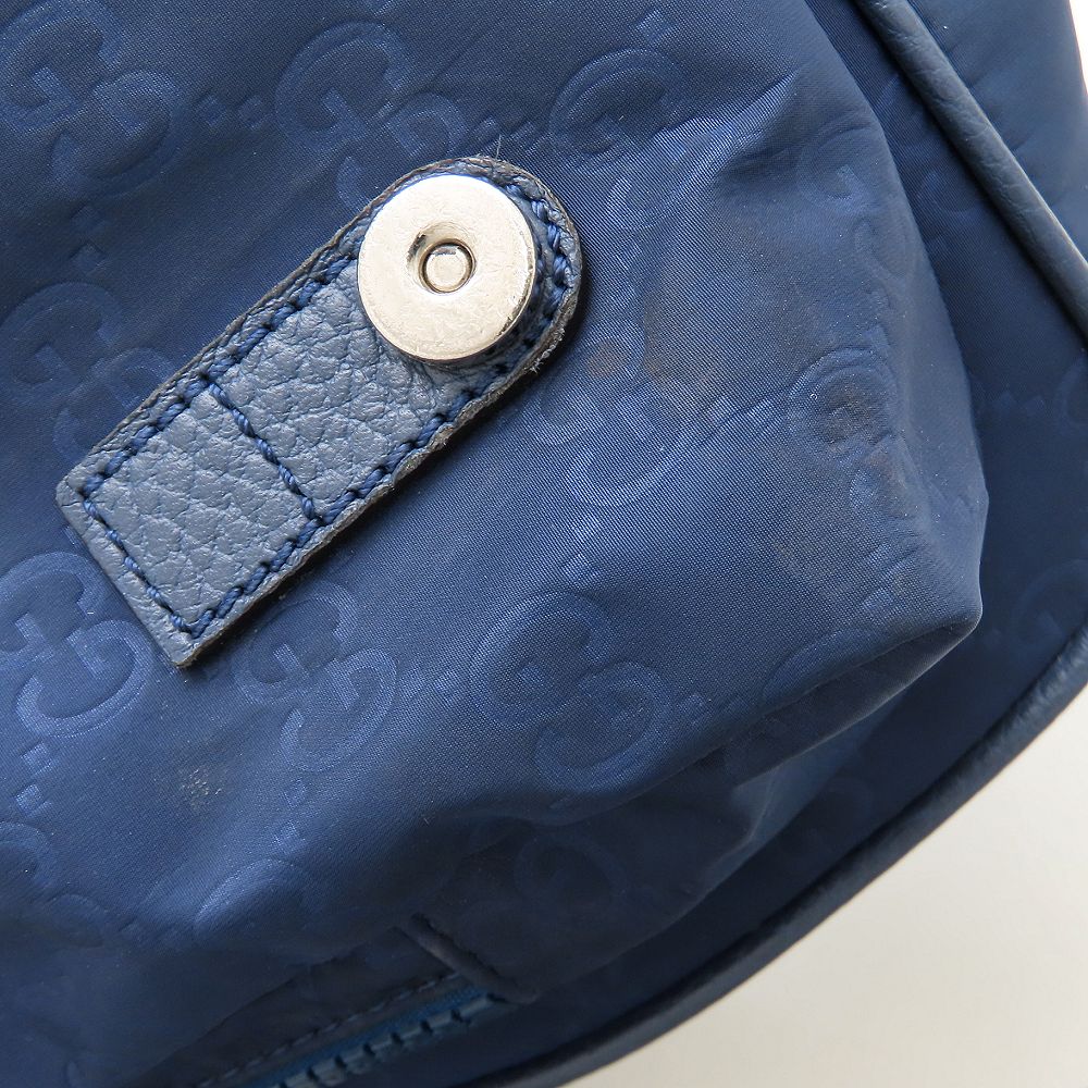 GUCCI グッチ GGスプリーム メッセンジャーバッグ 510335 ショルダーバッグ ナイロンxレザー ネイビー メンズ/353330【中古】