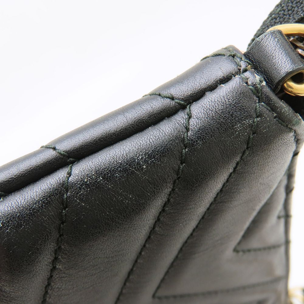GUCCI グッチ GGマーモント 443447 チェーンウォレット ショルダーバッグ レザー ブラック レディース/353331【中古】