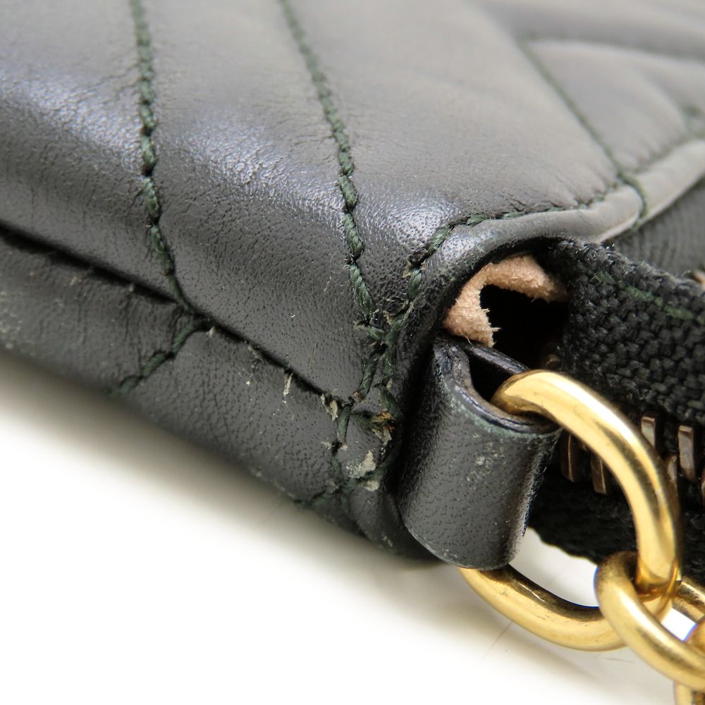 GUCCI グッチ GGマーモント 443447 チェーンウォレット ショルダーバッグ レザー ブラック レディース/353331【中古】