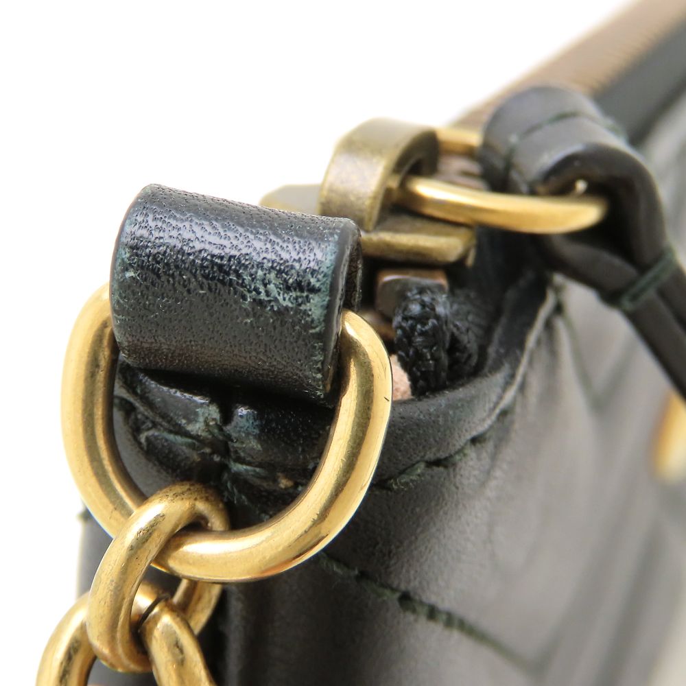 GUCCI グッチ GGマーモント 443447 チェーンウォレット ショルダーバッグ レザー ブラック レディース/353331【中古】