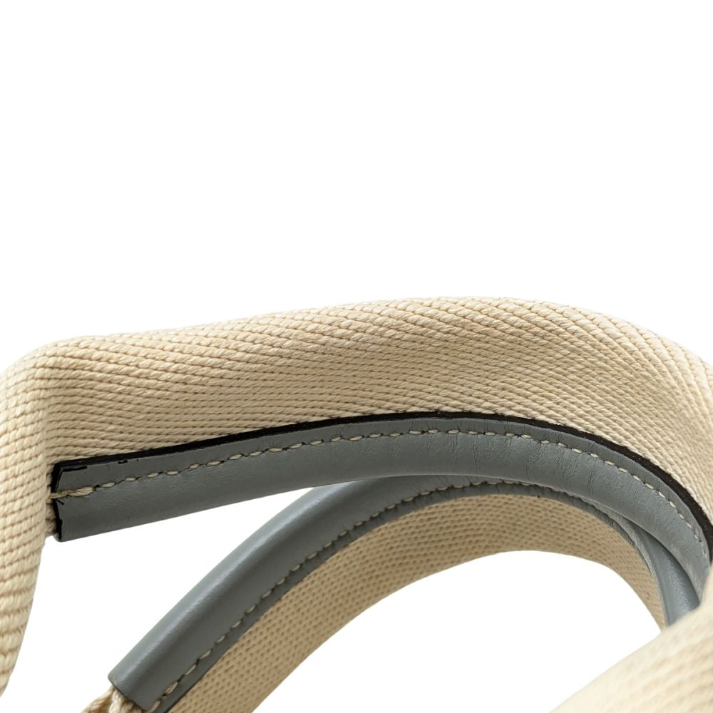 Chloe クロエ ウッディスモールトート CHC22AS397126 ハンドバッグ 2Way リネンxカーフ ベージュ Divine Grey ディヴァイングレー レディース/353332【中古】