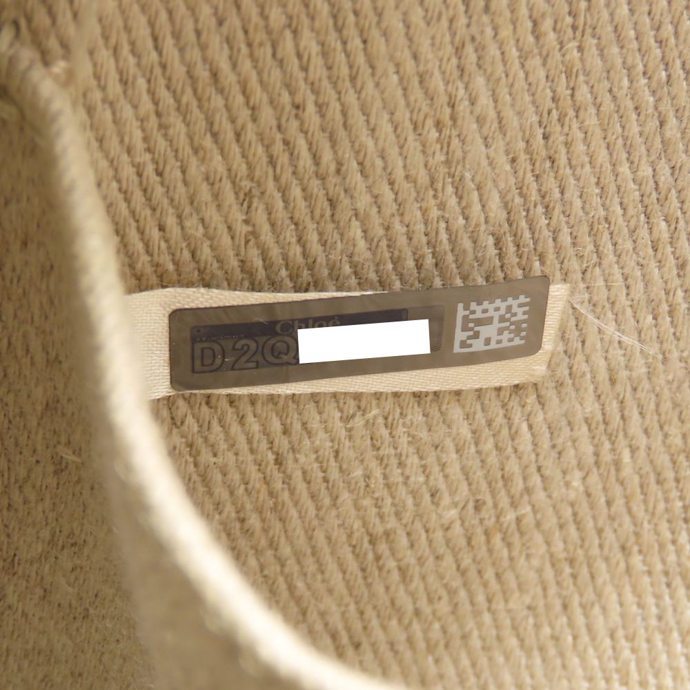 Chloe クロエ ウッディスモールトート CHC22AS397126 ハンドバッグ 2Way リネンxカーフ ベージュ Divine Grey ディヴァイングレー レディース/353332【中古】