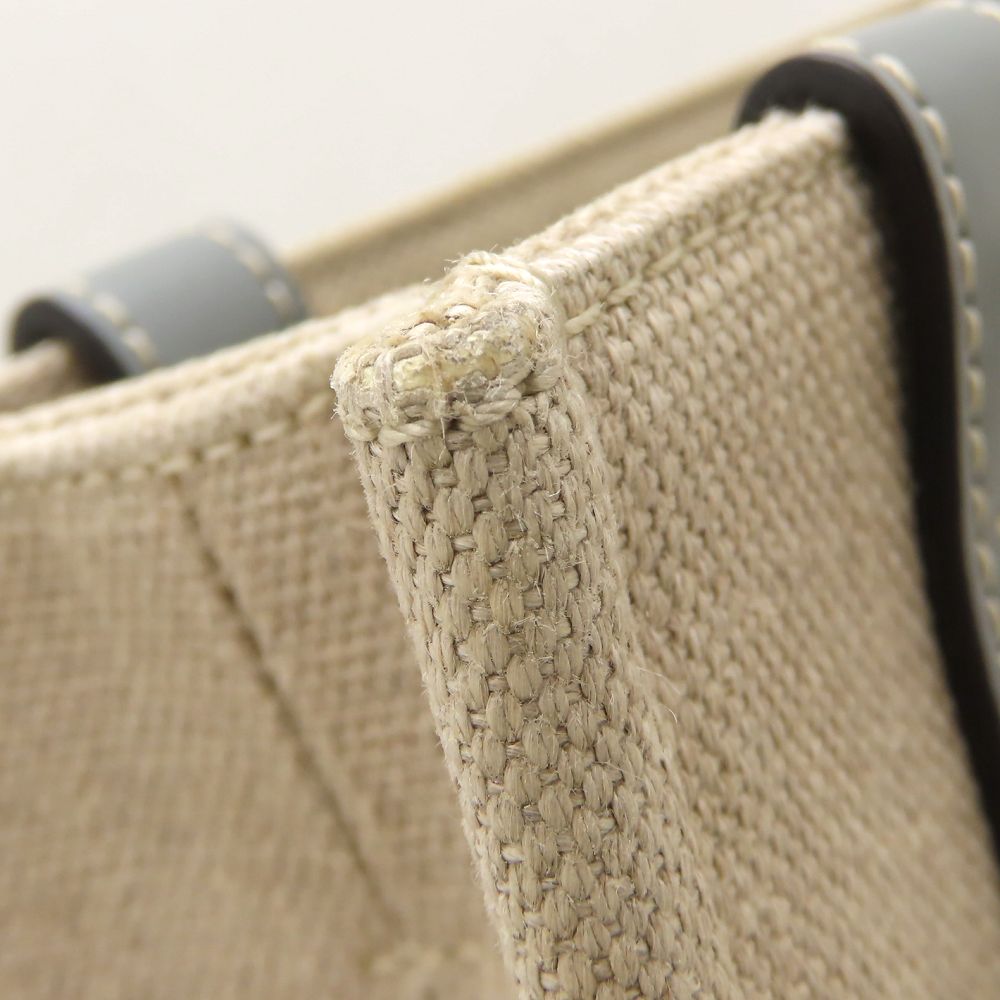 Chloe クロエ ウッディスモールトート CHC22AS397126 ハンドバッグ 2Way リネンxカーフ ベージュ Divine Grey ディヴァイングレー レディース/353332【中古】