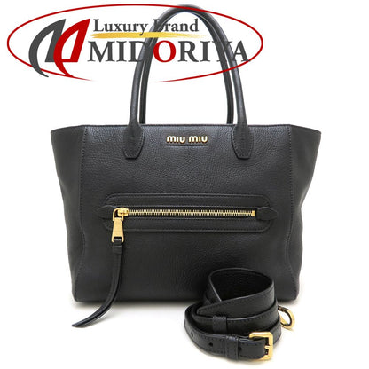 MIUMIU ミュウミュウ 5BG137 ハンドバッグ 2Way レザー NERO ブラック アウトレット レディース/353334【中古】