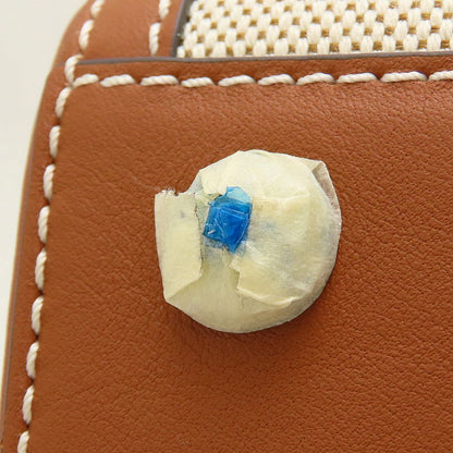 DELVAUX デルヴォー ブリヨンPM ハンドバッグ キャンバスxレザー ナチュラル タン レディース/353335【未使用】