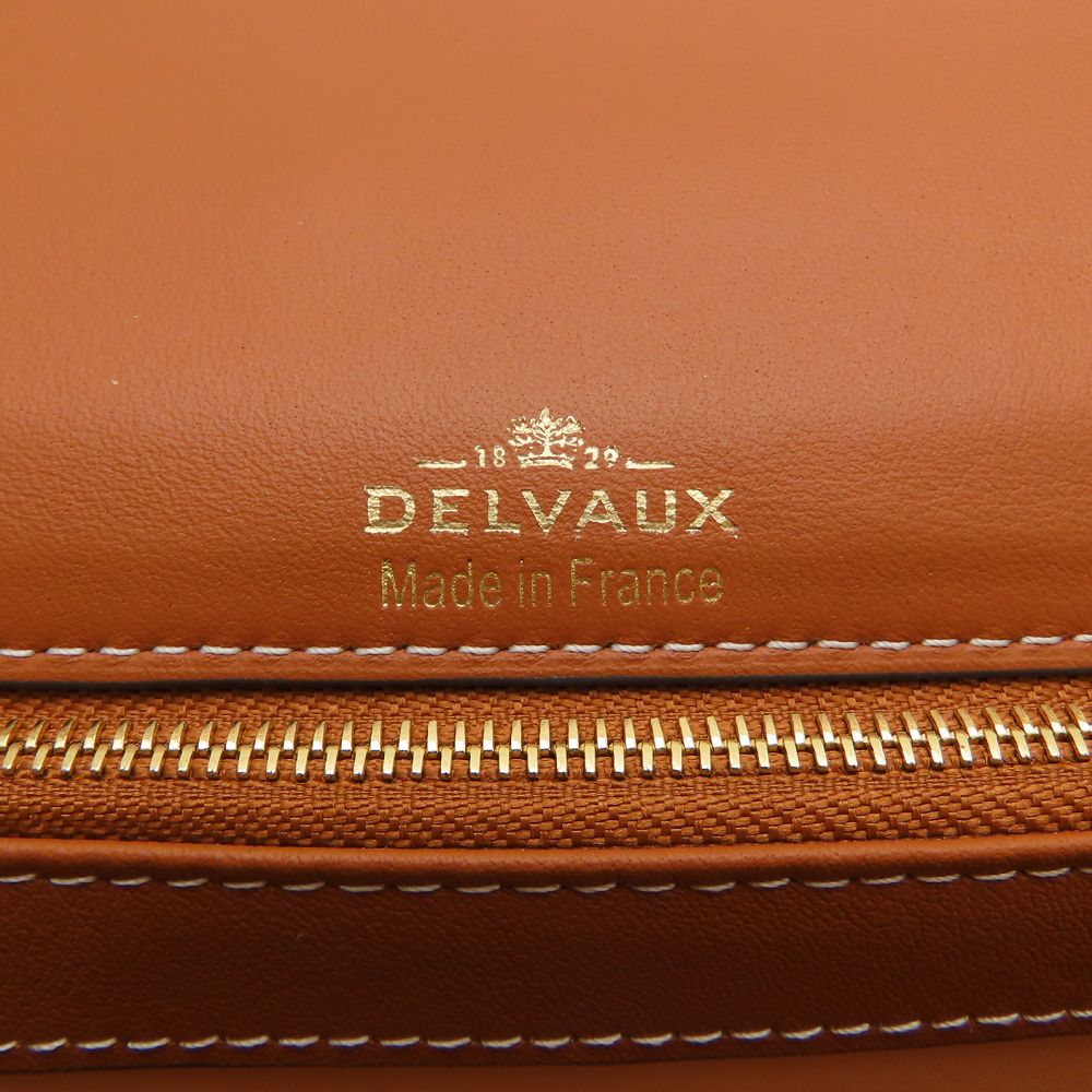 DELVAUX デルヴォー ブリヨンPM ハンドバッグ キャンバスxレザー ナチュラル タン レディース/353335【未使用】