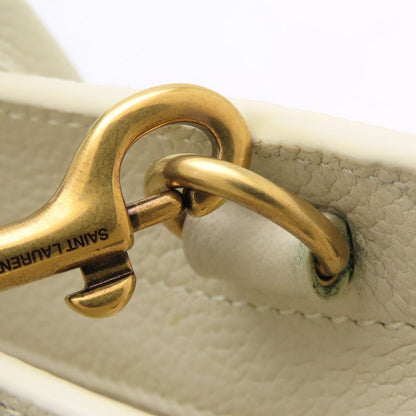 YVES SAINT LAURENT イヴ サンローラン ダウンタウンベイビー 635346 2Way ハンドバッグ レザー アイボリー レディース/353336【中古】