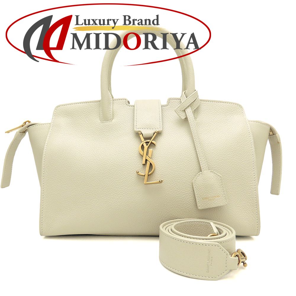 YVES SAINT LAURENT イヴ サンローラン ダウンタウンベイビー 635346 2Way ハンドバッグ レザー アイボリー レディース/353336【中古】