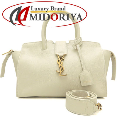 YVES SAINT LAURENT イヴ サンローラン ダウンタウンベイビー 635346 2Way ハンドバッグ レザー アイボリー レディース/353336【中古】