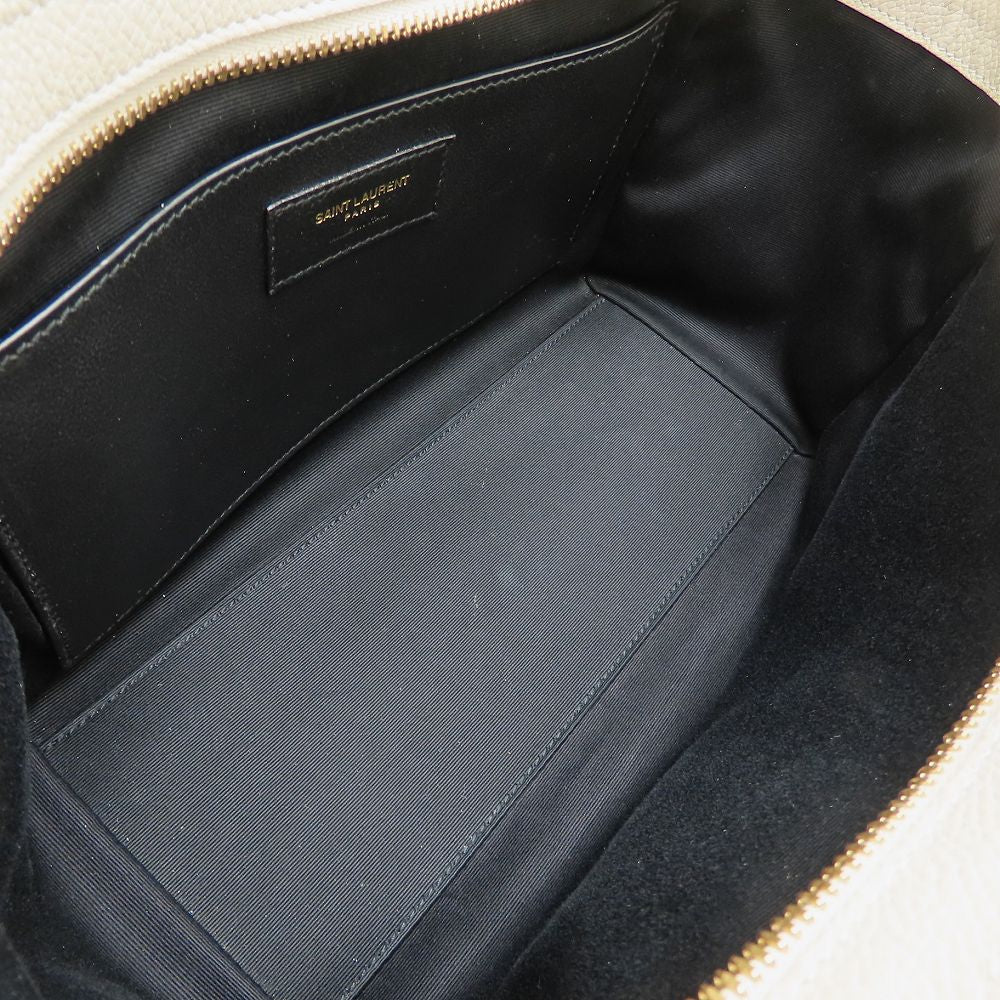YVES SAINT LAURENT イヴ サンローラン ダウンタウンベイビー 635346 2Way ハンドバッグ レザー アイボリー レディース/353336【中古】