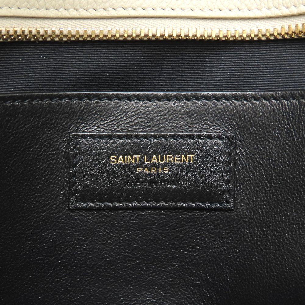 YVES SAINT LAURENT イヴ サンローラン ダウンタウンベイビー 635346 2Way ハンドバッグ レザー アイボリー レディース/353336【中古】
