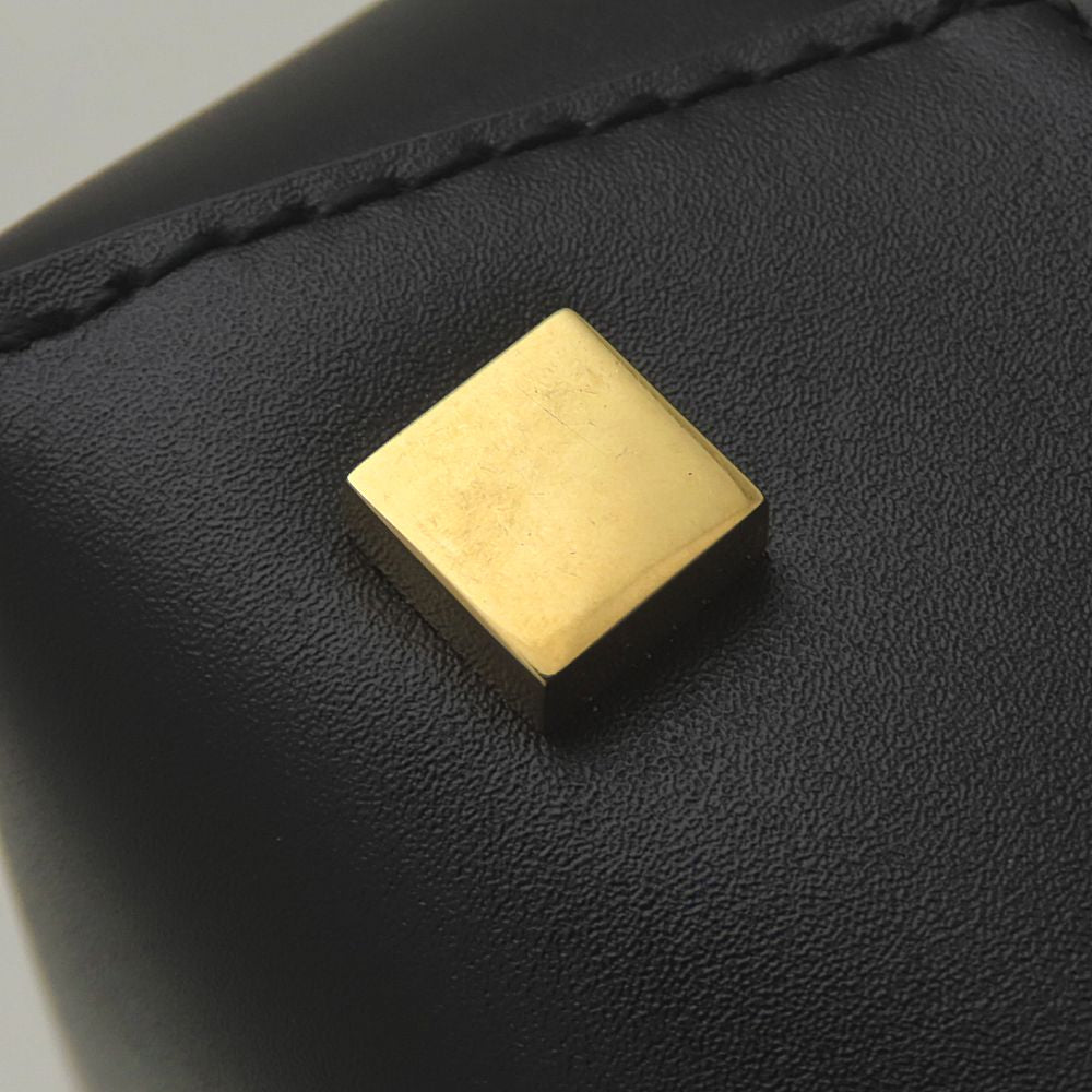 YVES SAINT LAURENT イヴ サンローラン LE 37 ミニ ショルダーバッグ BRS765870 2Way シャイニーレザー ブラック レディース/353337【中古】