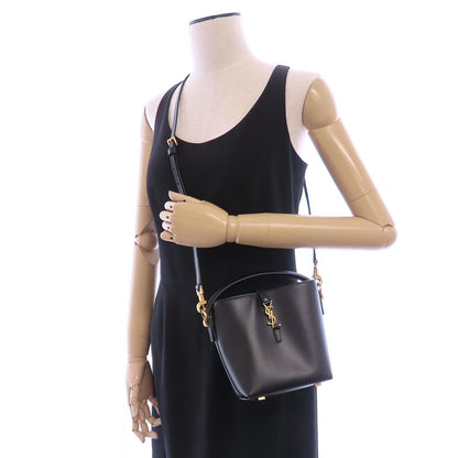 YVES SAINT LAURENT イヴ サンローラン LE 37 ミニ ショルダーバッグ BRS765870 2Way シャイニーレザー ブラック レディース/353337【中古】