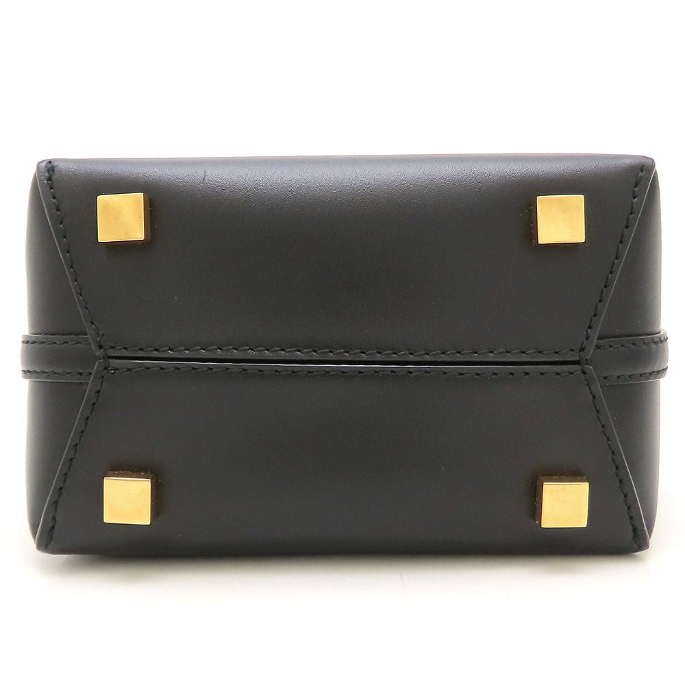 YVES SAINT LAURENT イヴ サンローラン LE 37 ミニ ショルダーバッグ BRS765870 2Way シャイニーレザー ブラック レディース/353337【中古】