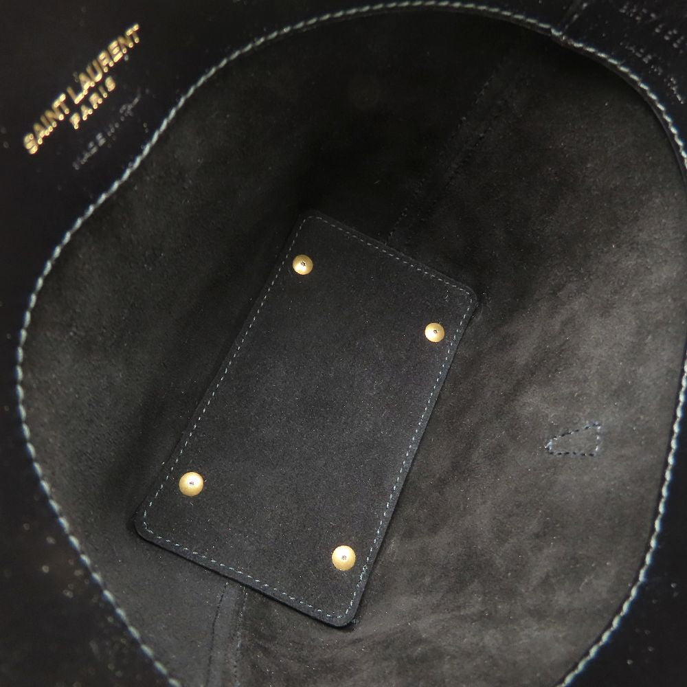 YVES SAINT LAURENT イヴ サンローラン LE 37 ミニ ショルダーバッグ BRS765870 2Way シャイニーレザー ブラック レディース/353337【中古】