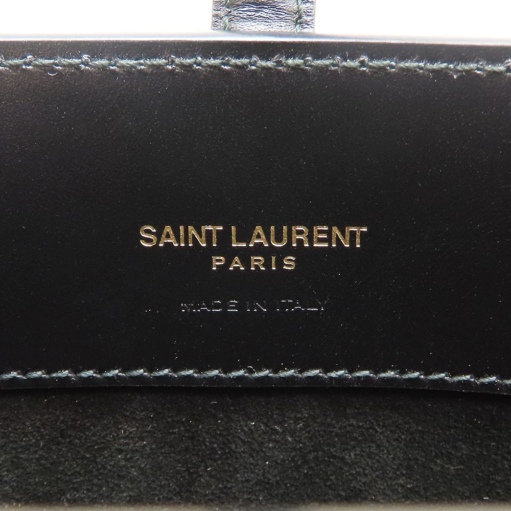 YVES SAINT LAURENT イヴ サンローラン LE 37 ミニ ショルダーバッグ BRS765870 2Way シャイニーレザー ブラック レディース/353337【中古】