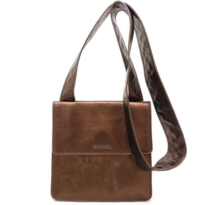 CHANEL シャネル ショルダーバッグ レザー ブロンズ レディース/353338【中古】
