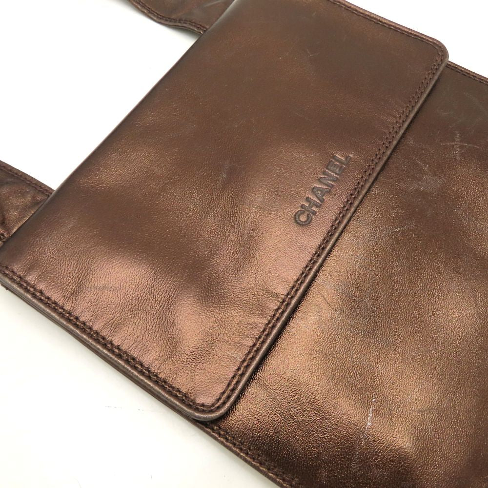CHANEL シャネル ショルダーバッグ レザー ブロンズ レディース/353338【中古】