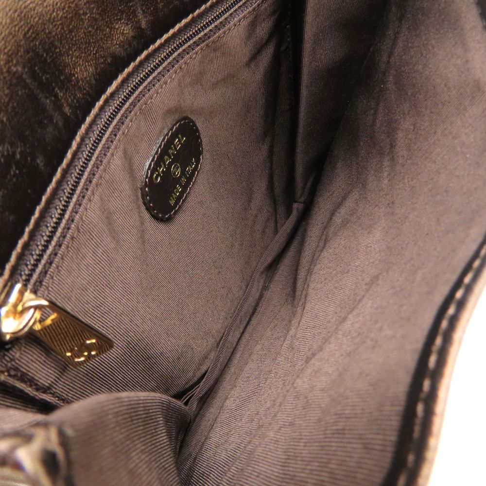 CHANEL シャネル ショルダーバッグ レザー ブロンズ レディース/353338【中古】