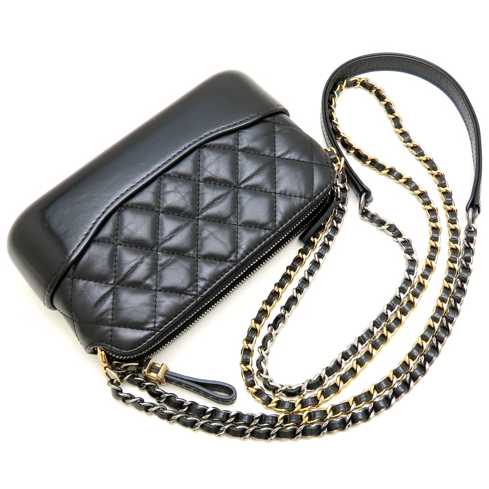 CHANEL シャネル ガブリエル ドゥ シャネル ヴィンテージカーフ チェーンウォレット A94505 ショルダーバッグ レザー ブラック レディース/353339【中古】