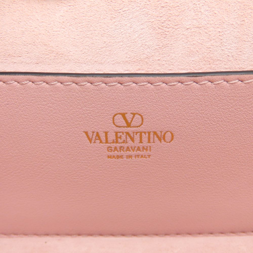 Valentino Garavani ヴァレンティノ ガラヴァーニ ロコ ラインストーン スモールショルダーバッグ 3W0B0K53MEU 2Way ピンク レディース/353340【中古】