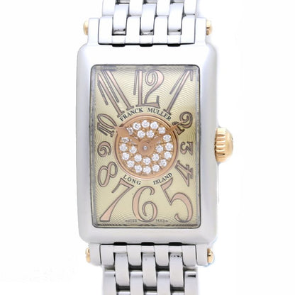 FRANCK MULLER フランクミュラー 802QZ REL CD 1P CP STG ロングアイランド プティ パスティーユ【'19年正規店購入/磨き済/電池交換済】 ステンレススチール xK18PG レディース /39538【中古】【腕時計】