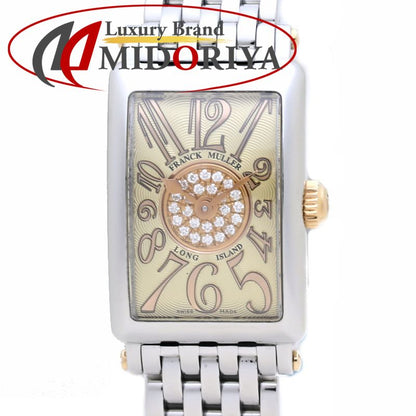 FRANCK MULLER フランクミュラー 802QZ REL CD 1P CP STG ロングアイランド プティ パスティーユ【'19年正規店購入/磨き済/電池交換済】 ステンレススチール xK18PG レディース /39538【中古】【腕時計】
