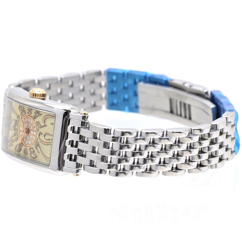 FRANCK MULLER フランクミュラー 802QZ REL CD 1P CP STG ロングアイランド プティ パスティーユ【'19年正規店購入/磨き済/電池交換済】 ステンレススチール xK18PG レディース /39538【中古】【腕時計】