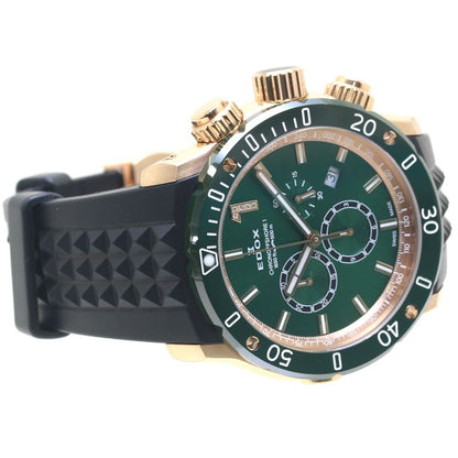EDOX エドックス クロノオフショア1 クロノグラフ クォーツ 10221-37RV5-VIR5-S 限定【2021年購入】ステンレススチールxラバー メンズ /39848【中古】【腕時計】