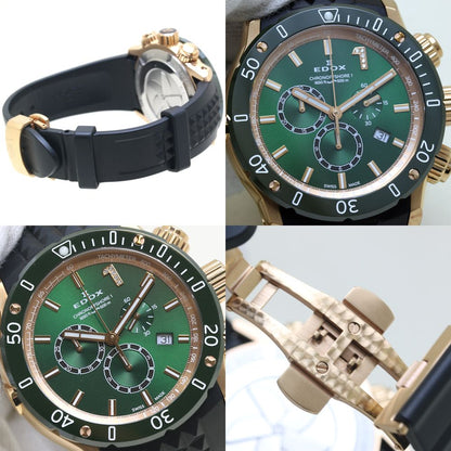 EDOX エドックス クロノオフショア1 クロノグラフ クォーツ 10221-37RV5-VIR5-S 限定【2021年購入】ステンレススチールxラバー メンズ /39848【中古】【腕時計】