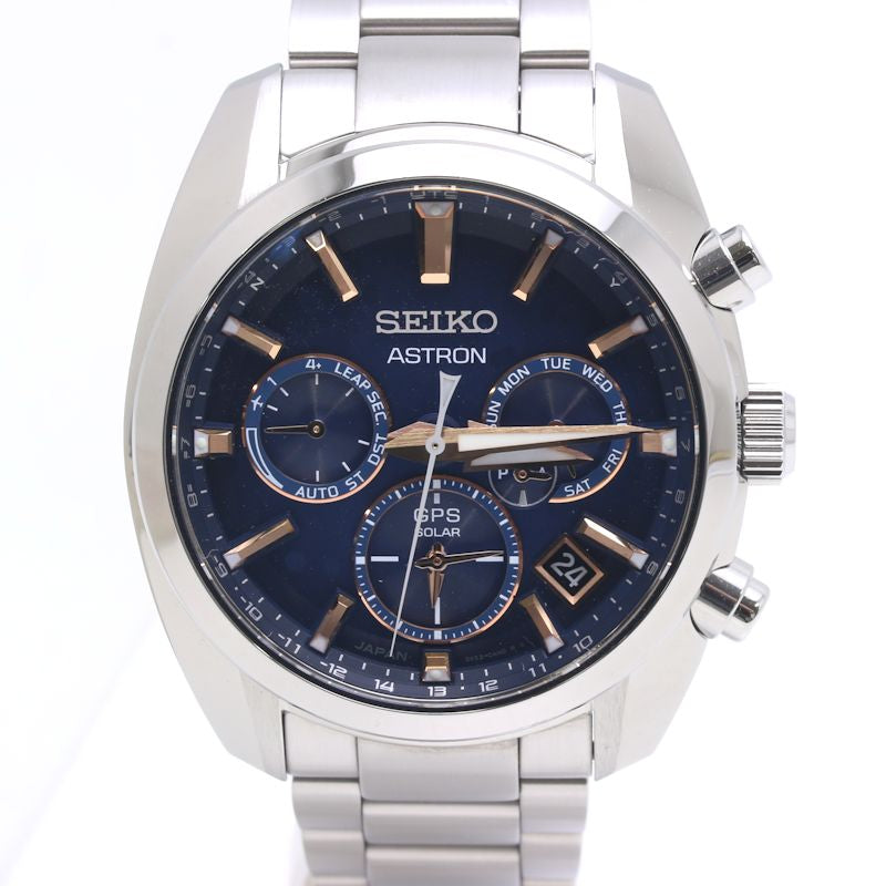 SEIKO セイコー アストロン SBXC049 5X53-0AJ0 デイト クロノグラフ ステンレススチール メンズ /39940【中古】【腕時計】