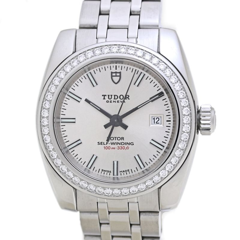 腕時計 レディース TUDOR チュードル クラシック コレクション ベゼルダイヤモンド M22020-0004【オーバーホール済/磨き済】ステンレススチール /40035【中古】
