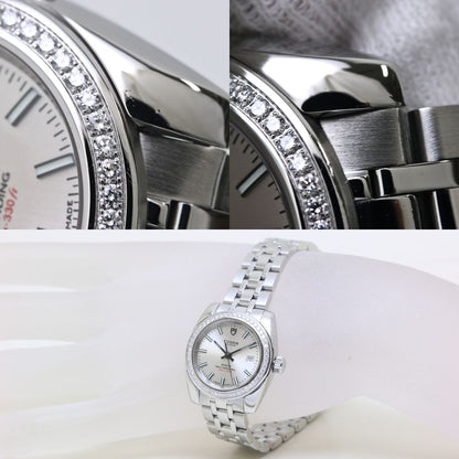 腕時計 レディース TUDOR チュードル クラシック コレクション ベゼルダイヤモンド M22020-0004【オーバーホール済/磨き済】ステンレススチール /40035【中古】