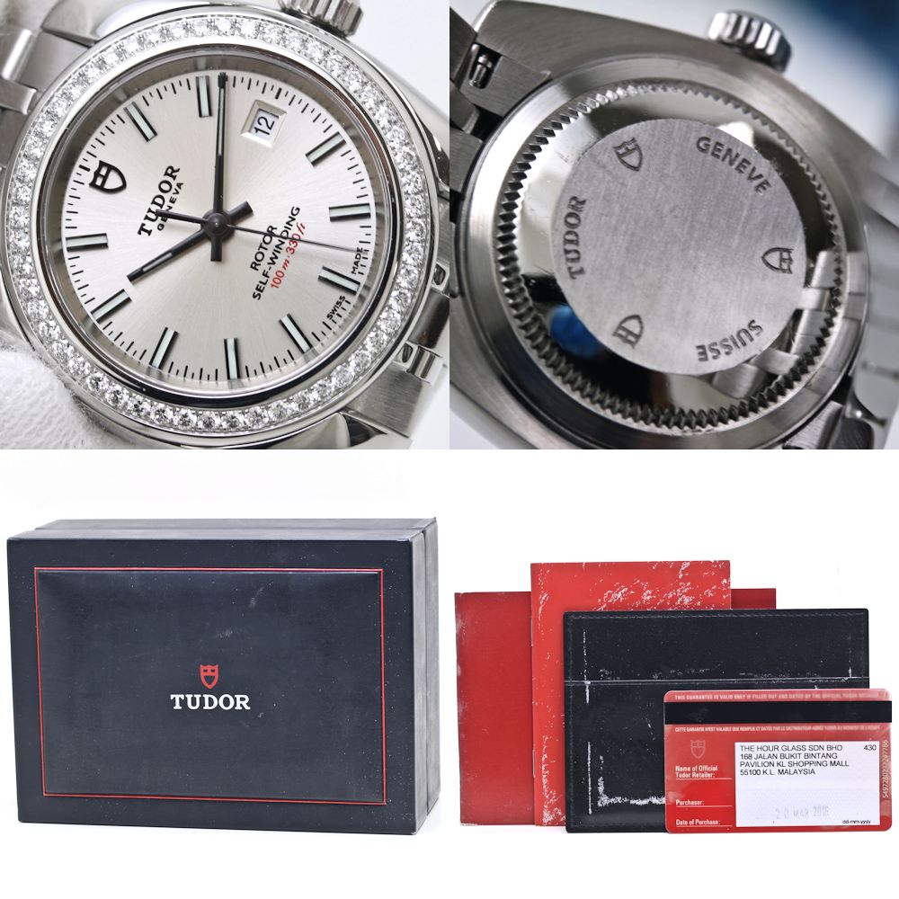 腕時計 レディース TUDOR チュードル クラシック コレクション ベゼルダイヤモンド M22020-0004【オーバーホール済/磨き済】ステンレススチール /40035【中古】