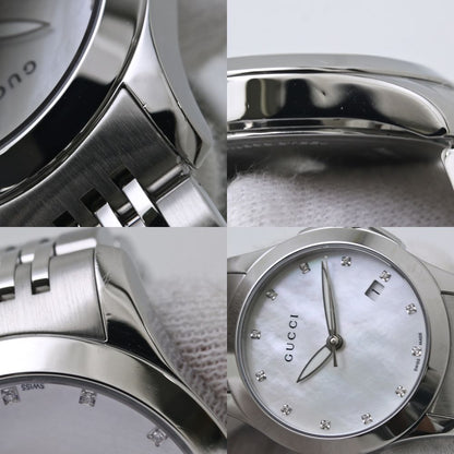 腕時計 レディース GUCCI グッチ Ｇタイムレス 12Pダイヤモンド シェル YA126504 126.5【磨き済/電池交換済】ステンレススチール /40043【中古】