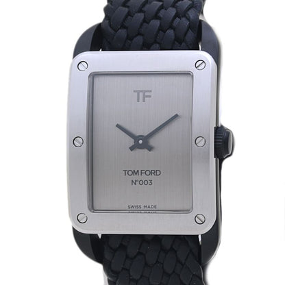 TOM FORD トムフォード N.003 ブラッシュド TF0120256685 TFT003004 【電池交換済】【中古】腕時計 メンズ ステンレススチールx牛革 /40143
