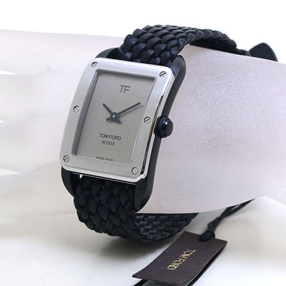 TOM FORD トムフォード N.003 ブラッシュド TF0120256685 TFT003004 【電池交換済】【中古】腕時計 メンズ ステンレススチールx牛革 /40143