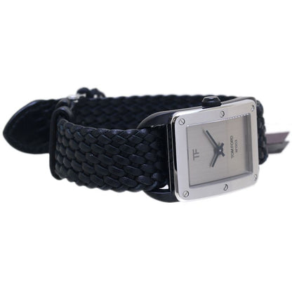 TOM FORD トムフォード N.003 ブラッシュド TF0120256685 TFT003004 【電池交換済】【中古】腕時計 メンズ ステンレススチールx牛革 /40143