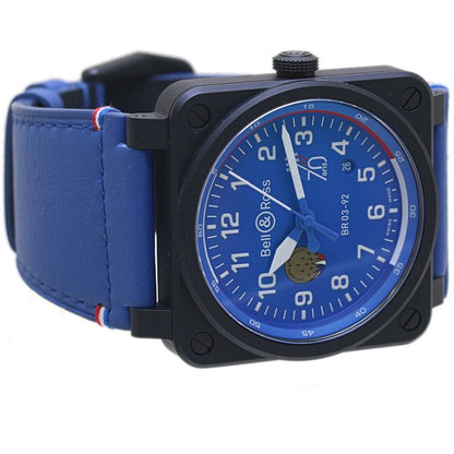 Bell＆Ross ベル＆ロス BR-03 パトルイユ・ド・フランス 70周年記念 世界限定999本 BR0392-PAF7-CE/SCA BR03-92-CBL【2024年購入】【中古】腕時計 メンズ セラミックx牛革 /40151