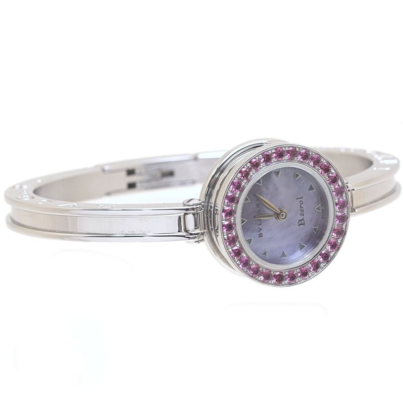 BVLGARI ブルガリ B.zero1 ビーゼロワン ロードライトガーネット パープルシェル BZ22C2SRS BZ22S Mサイズ【磨き済/電池交換済】【中古】腕時計 レディース ステンレススチール /40214