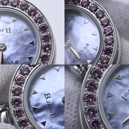 BVLGARI ブルガリ B.zero1 ビーゼロワン ロードライトガーネット パープルシェル BZ22C2SRS BZ22S Mサイズ【磨き済/電池交換済】【中古】腕時計 レディース ステンレススチール /40214