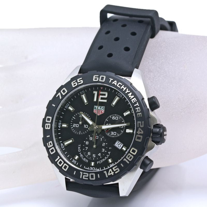 TAG HEUER タグホイヤー フォーミュラ1 クロノグラフ CAZ1010.FT8024 【電池交換済】【中古】腕時計 メンズ ステンレススチールxラバー /40337