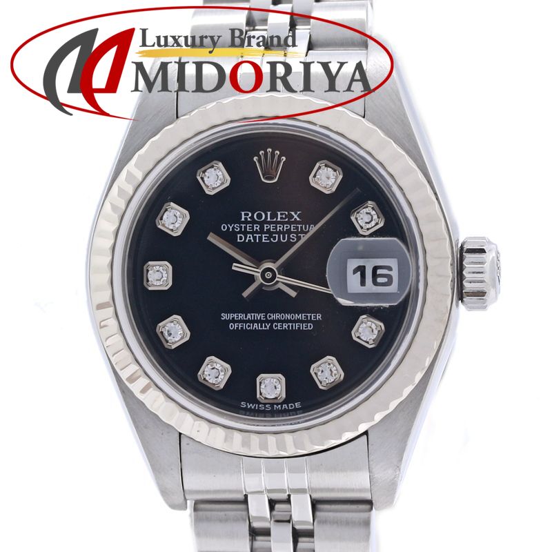 ROLEX ロレックス デイトジャスト 10Pダイヤモンド 79174G 【磨き済】【中古】腕時計 レディース K18WG ホワイトゴールドxステンレススチール /40373
