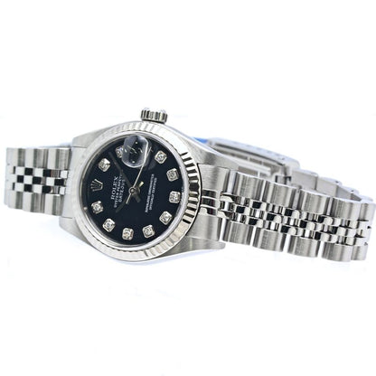ROLEX ロレックス デイトジャスト 10Pダイヤモンド 79174G 【磨き済】【中古】腕時計 レディース K18WG ホワイトゴールドxステンレススチール /40373