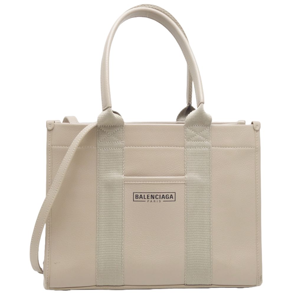 BALENCIAGA バレンシアガ ハードウェア 671402 2Wayバッグ キャンバスxレザー ベージュ/450172【中古】