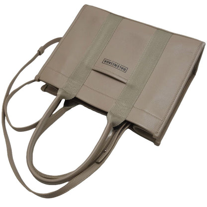 BALENCIAGA バレンシアガ ハードウェア 671402 2Wayバッグ キャンバスxレザー ベージュ/450172【中古】